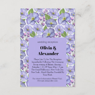 Aquarell Lila Veilchen & Floralmuster Begleitkarte
