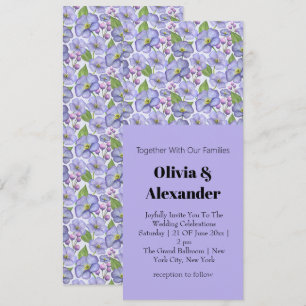 Aquarell Lila Veilchen & Floralmuster Einladung