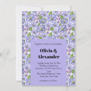 Aquarell Lila Veilchen & Floralmuster Einladung