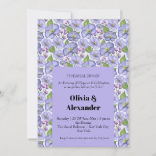 Aquarell Lila Veilchen & Floralmuster Einladung