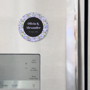 Aquarell Lila Veilchen & Floralmuster Magnet