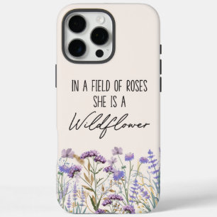 Aquarell-Lila-Wildblumengarten-Natur-Zitat iPhone 16 Pro Max Hülle