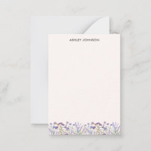 Aquarell-Lila-Wildblumenwiese Mitteilungskarte