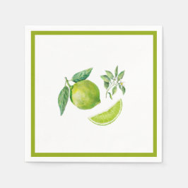 Aquarell Limon und Blätter Papier Napkin Serviette