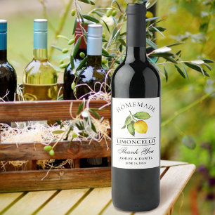 Aquarell Limoncello Dank Flaschenetiketten Weinetikett