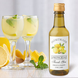 Aquarell Limoncello Dank Mini Flaschen Labels Weinetikett