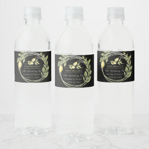 Aquarell Limoncello Flora und Fauna Flasche Wasser