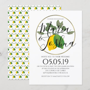 Aquarell Limoncillo Limette Zitronen Hochzeit Einladung