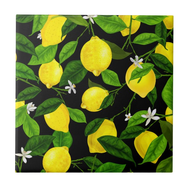 Aquarell-Limonen 2 Fliese (Vorderseite)
