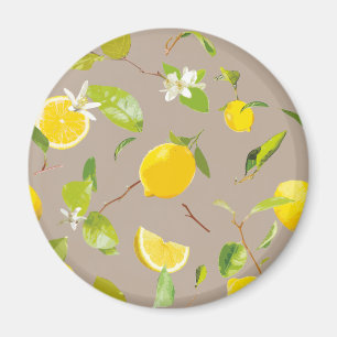 Aquarell-Limonen & Blätter 11 Magnet