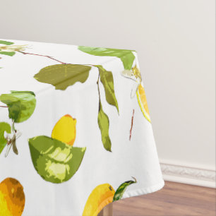 Aquarell-Limonen & Blätter 16 Tischdecke