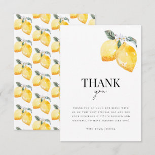 Aquarell-Limonen-Blumen-Hochzeitsdusche Dankeskarte