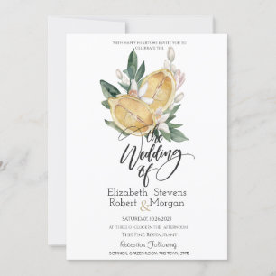Aquarell-Limonen Botanische Hochzeit Einladung