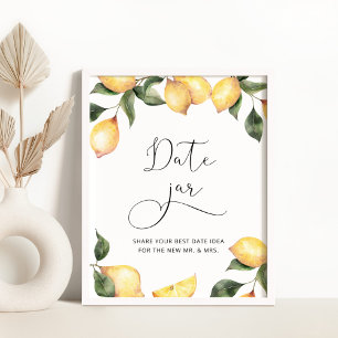 Aquarell-Limonen-Date-Night-Ideen. Date-Jar-Braut- Poster