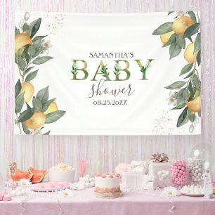 Aquarell-Limonen Grüne Babyparty Banner
