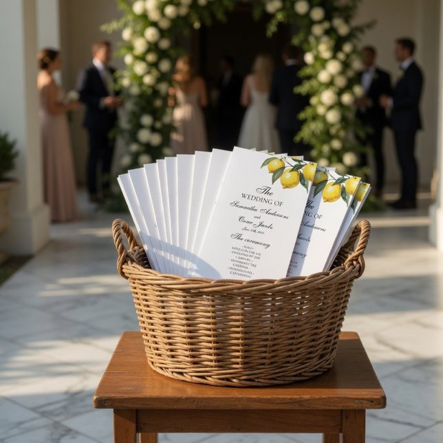 Aquarell-Limonien-Hochzeitsprogramm | Mediterran Menükarte (Von Creator hochgeladen)