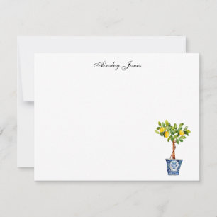 Aquarell-Limonienbaum-Topiary  Dankeskarte