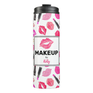 Aquarell Lipstick Makeup Personalisiert Thermosbecher