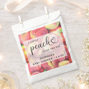 Aquarell Little Peach ist auf dem Weg Baby Shower Geschenktütchen