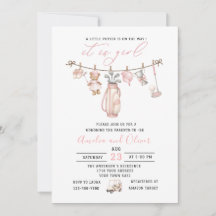 Aquarell Little putter ist auf dem Weg Baby-Party