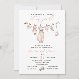 Aquarell Little putter ist auf dem Weg Baby-Party Einladung