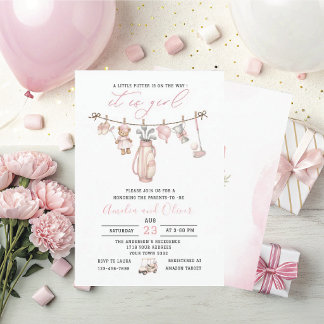 Aquarell Little Putter ist auf dem Weg Baby Shower Einladung