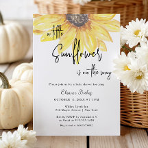 Aquarell Little Sunflower Baby Shower