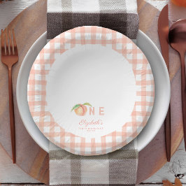 Aquarell Little Sweet Peach ist 1. Geburtstag Pappteller