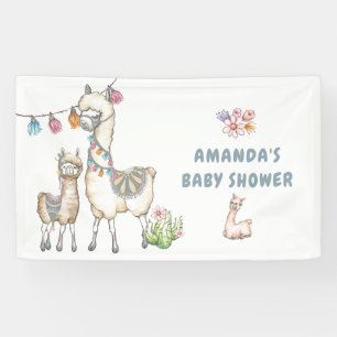 Aquarell Llama-Kinderdusche Banner
