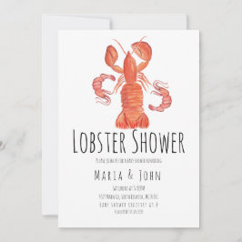 Aquarell Lobster Party Kinderdusche Einladungen