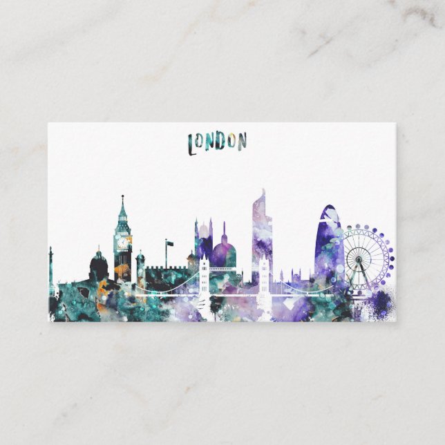 Aquarell-London-Skyline Visitenkarte (Vorderseite)