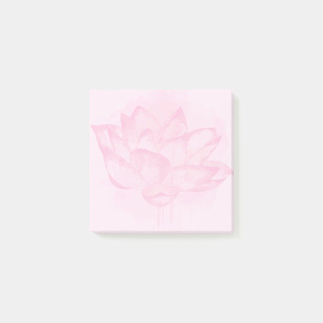 Aquarell Lotus 3x3 Post-it Klebezettel (Vorderseite)