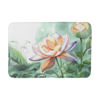 Aquarell-Lotus Badematte
