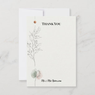 Aquarell-Lotus-Botanische-Hochzeits-Dankeskarten Dankeskarte