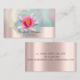 Aquarell-Lotus Farbige holografische Tinte Visitenkarte