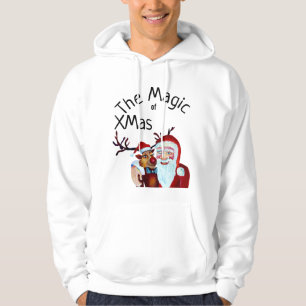 Aquarell Magischer Weihnachtsmann Lächelnder Rudol Hoodie