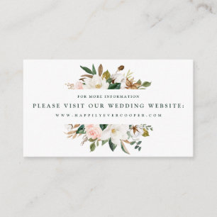 Aquarell-Magnolie-Hochzeits-Webseitenkarten Begleitkarte