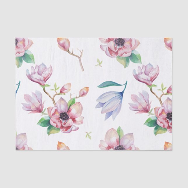 Aquarell-Magnolie Seidenpapier (Vorderseite)