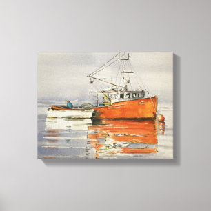 Aquarell Maine Leinwand für Fischereifahrzeuge K