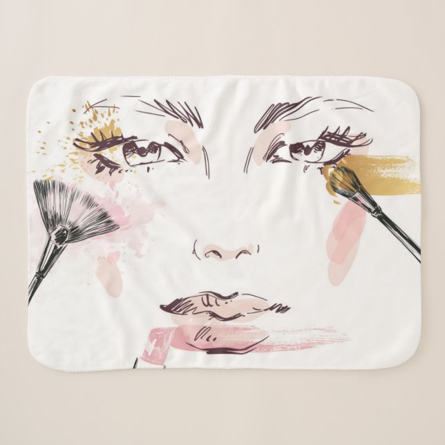 Aquarell-Make-upgesicht Sherpadecke (Vorderseite (Horizontal))