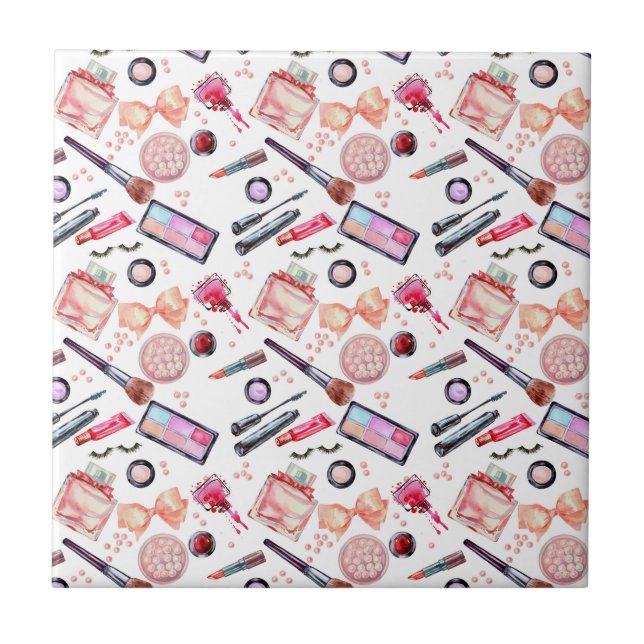 Aquarell-Make-upmuster Fliese (Vorderseite)