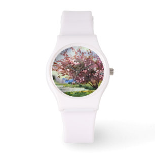 Aquarell-Malerei-Landschaft Armbanduhr