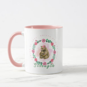 Aquarell-Mama-Bär-Kunst mit Blumenmotiv Tasse