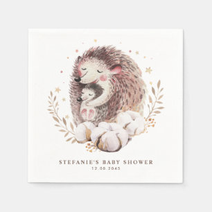 Aquarell-Mama-und-Baby-Igel-Baby-Party Serviette