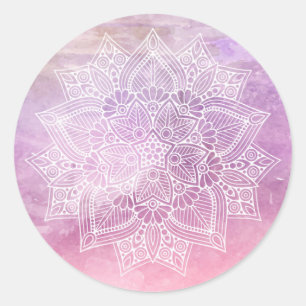 Aquarell-Mandala Ganzheitliches Heilen & Spirituel Runder Aufkleber