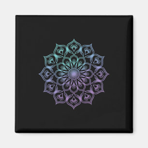 Aquarell-Mandala Heilige Fraktale Geometrie Kunst  Magnet