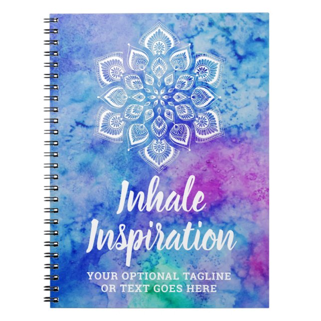 Aquarell-Mandala-metaphysisches geistiges Yoga Notizblock (Vorderseite)