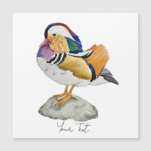 Aquarell Mandarinente Magnetkarte