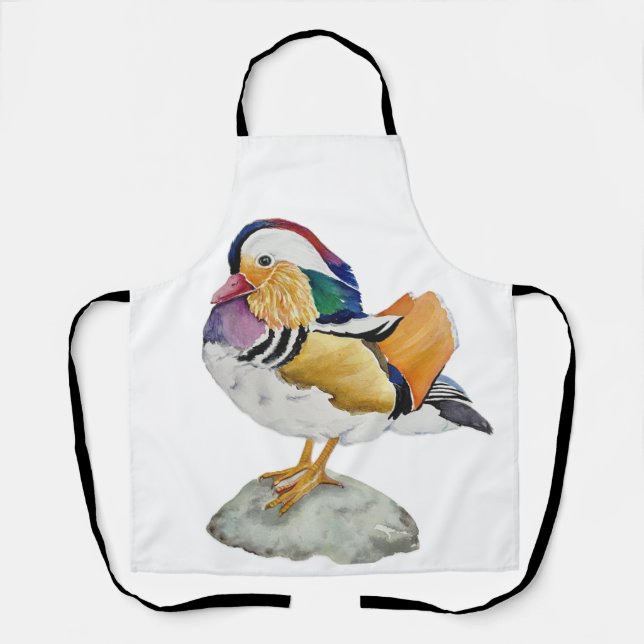 Aquarell Mandarinente Schürze (Vorderseite)
