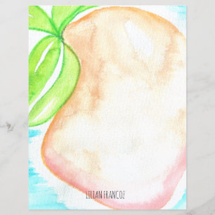 Aquarell-Mango handgemalte tropische Korrespondenz